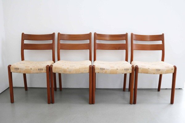 Danish Modern Teak Dining Chairs from EMC Møbler, 1970s, Set of 4-FJP-1720284