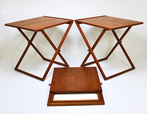 Danish Modern Teak Folding Table by Illum Wikkelso for Silkeborg, Denmark, 1960s-MWV-1762694