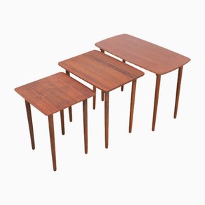 Danish Modern Teak Nesting Tables, 1960s, Set of 3-NIX-1773654