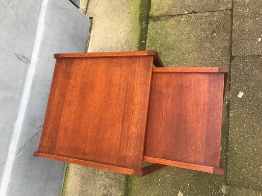 Danish Modern Teak Quadratic Side Tables, 1960s, Set of 2-LCR-591538