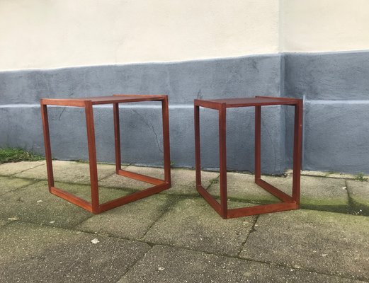 Danish Modern Teak Quadratic Side Tables, 1960s, Set of 2-LCR-591538