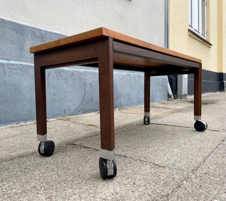 Danish Modern TV Table on Wheels in Rosewood and Cherrywood, 1970s-LCR-1444833