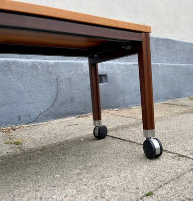 Danish Modern TV Table on Wheels in Rosewood and Cherrywood, 1970s-LCR-1444833