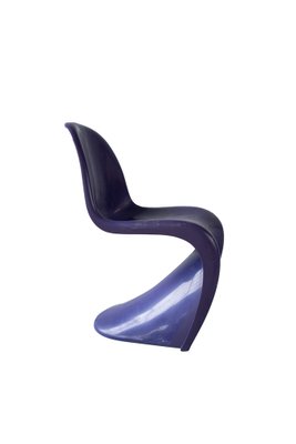 Danish Modern Violet Chairs by Verner Panton for Vitra, 1970s, Set of 5-IXA-1784356