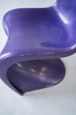 Danish Modern Violet Chairs by Verner Panton for Vitra, 1970s, Set of 5-IXA-1784356