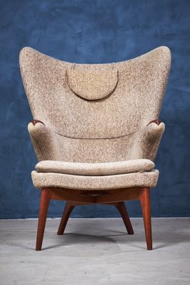 Danish Modern Wool and Teak Lounge Chair, 1960s-ZGQ-1769560