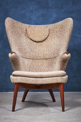 Danish Modern Wool and Teak Lounge Chair, 1960s-ZGQ-1769560