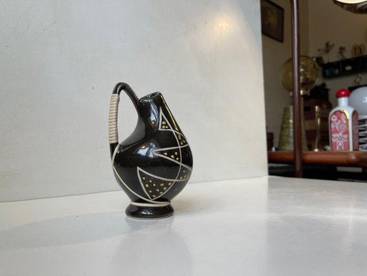 Danish Modernist Ceramic Vase in Black Glaze from Søholm, 1950s-LCR-1427208