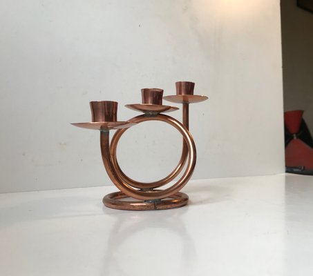 Danish Modernist Copper Spiral Candleholder, 1970s-LCR-602586