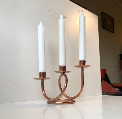 Danish Modernist Copper Spiral Candleholder, 1970s-LCR-602586