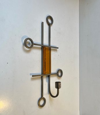 Danish Modernist Welded Iron Wall Candleholder from Ferro Art, 1970s-LCR-1453098