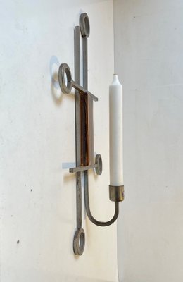 Danish Modernist Welded Iron Wall Candleholder from Ferro Art, 1970s-LCR-1453098