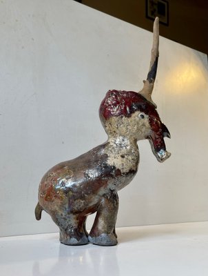 Danish Naive Fantasy Unicorn in Raku Burnt Stoneware, 2000s-LCR-1397801