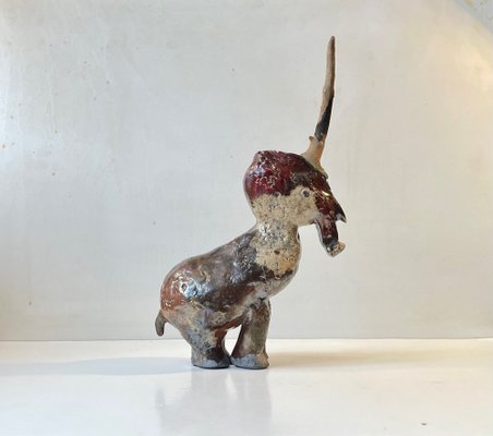 Danish Naive Fantasy Unicorn in Raku Burnt Stoneware, 2000s-LCR-1397801