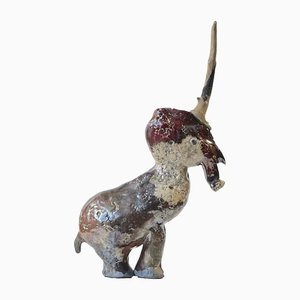 Danish Naive Fantasy Unicorn in Raku Burnt Stoneware, 2000s-LCR-1397801