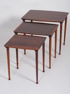 Danish Nesting Tables in Rosewood from Møbel Intarsia, 1960s, Set of 3-ZGQ-1383965