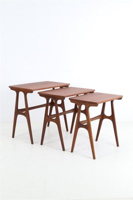 Danish No. 40 Teak Nesting Tables by Erling Torvits for Heltborg Møbler, 1960s, Set of 3-NIX-1804701