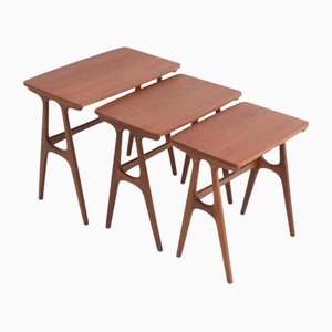 Danish No. 40 Teak Nesting Tables by Erling Torvits for Heltborg Møbler, 1960s, Set of 3-NIX-1804701