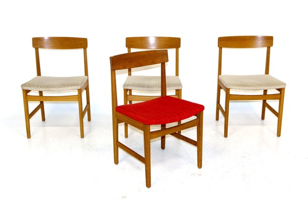 Danish Oak Chairs, 1960s, Set of 4-GEK-1094693