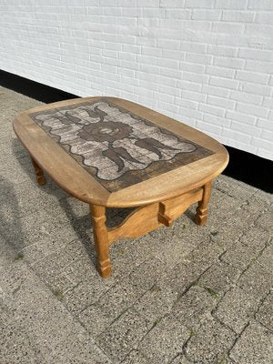 Danish Oak Coffee Table with Ceramics-OYZ-1705290