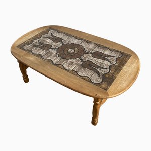 Danish Oak Coffee Table with Ceramics-OYZ-1705290