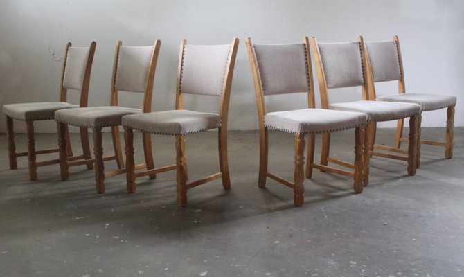 Danish Oak Dining Chairs by Henning Kjærnulf, 1960s, Set of 6-QNP-2016520