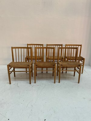 Danish Oak Dining Chairs by Jørgen Bækmark for FDB, 1950s, Set of 6-QVY-1751845