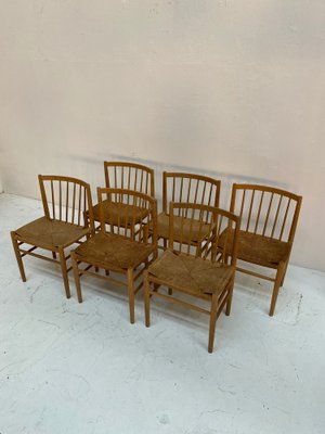 Danish Oak Dining Chairs by Jørgen Bækmark for FDB, 1950s, Set of 6-QVY-1751845