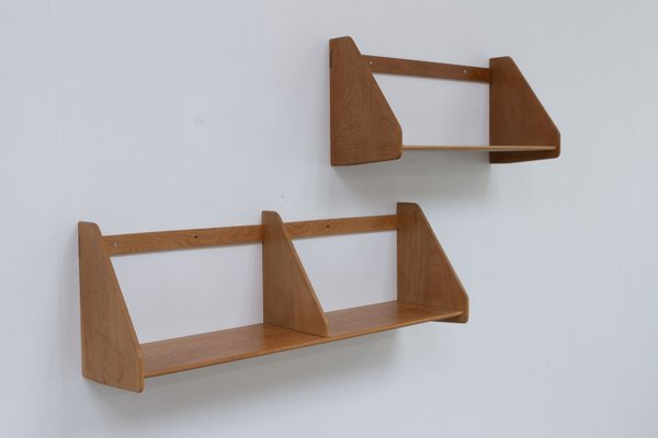 Danish Oak Shelves by Hans J. Wegner for Ry Møbler, 1950s. Set of 2-WIX-2036867