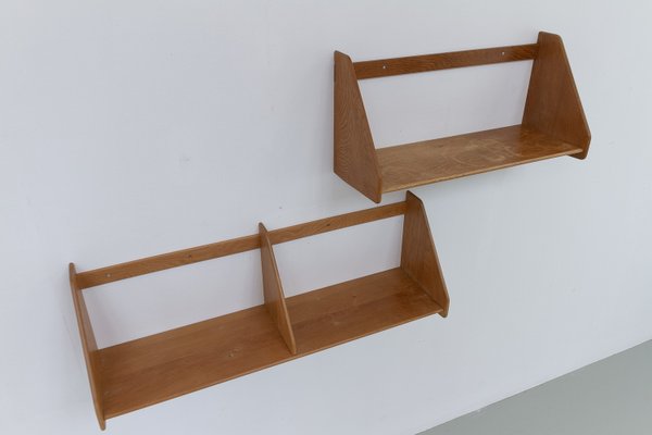 Danish Oak Shelves by Hans J. Wegner for Ry Møbler, 1950s. Set of 2-WIX-2036867