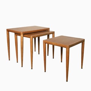 Danish Oak Wood Nesting Tables, 1960s, Set of 3-JP-776489