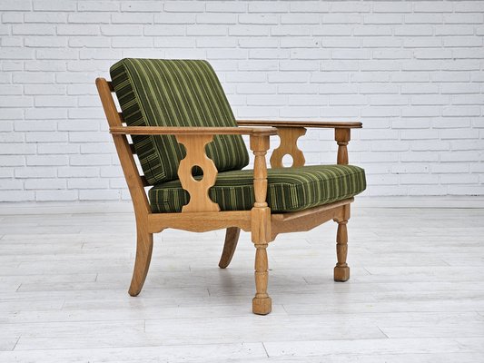 Danish Oak & Wool Armchair, 1970s-TMW-1735585