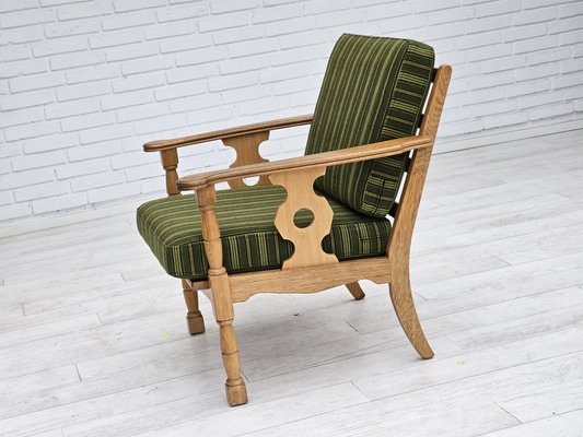 Danish Oak & Wool Armchair, 1970s-TMW-1735585