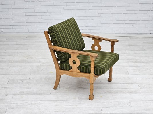 Danish Oak & Wool Armchair, 1970s-TMW-1735585