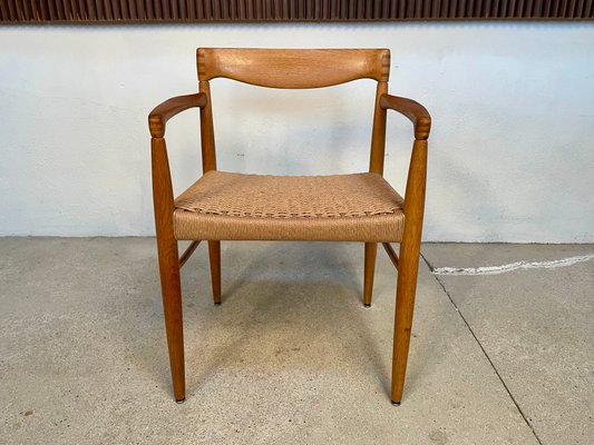 Danish Oakwood and Paper Cord Armchair by Henry W. Klein for Bramin, 1960s-JP-1090060