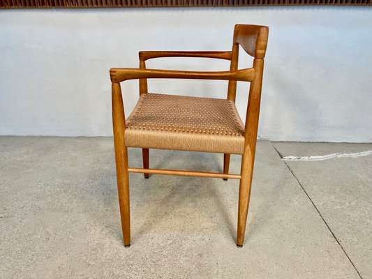 Danish Oakwood and Paper Cord Armchair by Henry W. Klein for Bramin, 1960s-JP-1090060