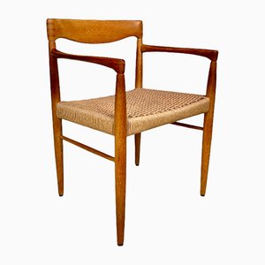 Danish Oakwood and Paper Cord Armchair by Henry W. Klein for Bramin, 1960s-JP-1090060