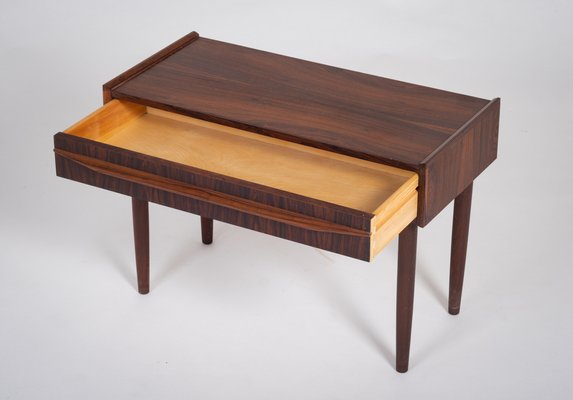 Danish One Drawer Bedside Table in Rosewood, 1960s-ZGQ-1378711