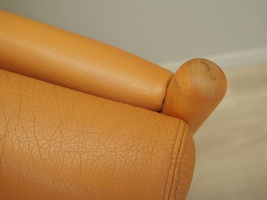 Danish Orange Leather Sofa, 1970s-VND-1783405