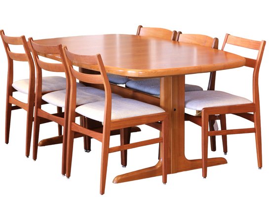 Danish Oval Dining Table in Teak from Skovby Møbelfabrik, 1960s, Set of 3-BPJ-1706441