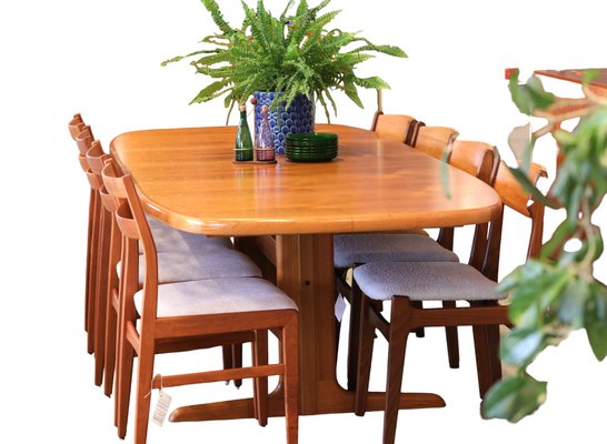 Danish Oval Dining Table in Teak from Skovby Møbelfabrik, 1960s, Set of 3-BPJ-1706441