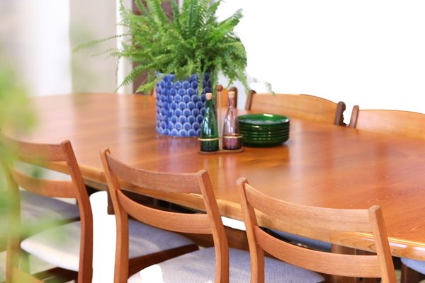 Danish Oval Dining Table in Teak from Skovby Møbelfabrik, 1960s, Set of 3-BPJ-1706441