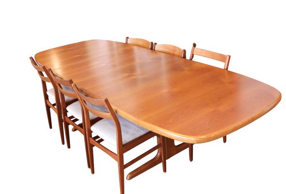 Danish Oval Dining Table in Teak from Skovby Møbelfabrik, 1960s, Set of 3-BPJ-1706441