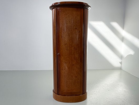 Danish Oval Pedestal Cabinet in Oak and Walnut Burl, 1850s-WIX-1727158