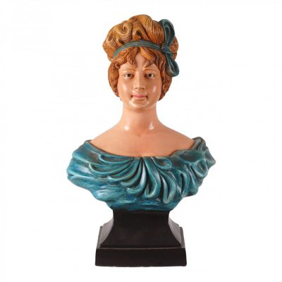 Danish Painted Bust of a Woman Ceramic, 1930s-MTD-1400071