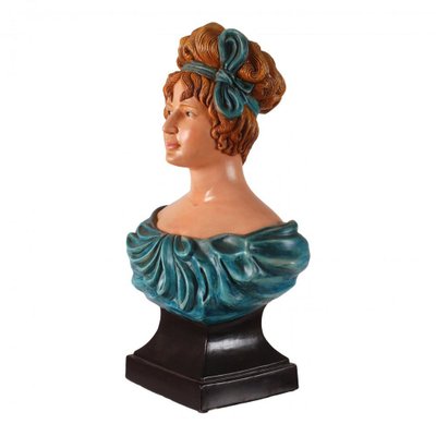 Danish Painted Bust of a Woman Ceramic, 1930s-MTD-1400071