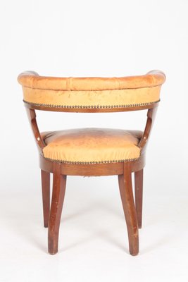 Danish Patinated Leather and Mahogany Armchair, 1930s-FK-565786