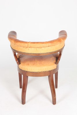 Danish Patinated Leather and Mahogany Armchair, 1930s-FK-565786