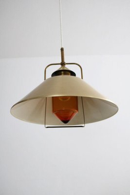 Danish Pendant Lamp in Brass with Glass Insert, 1960s-FJP-1800792