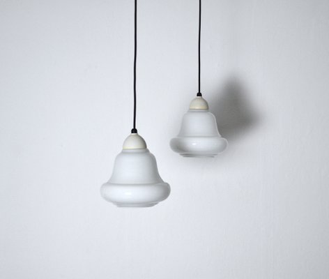 Danish Pendant Lamps in Opaline Glass, 1940s, Set of 2-HPQ-1382918